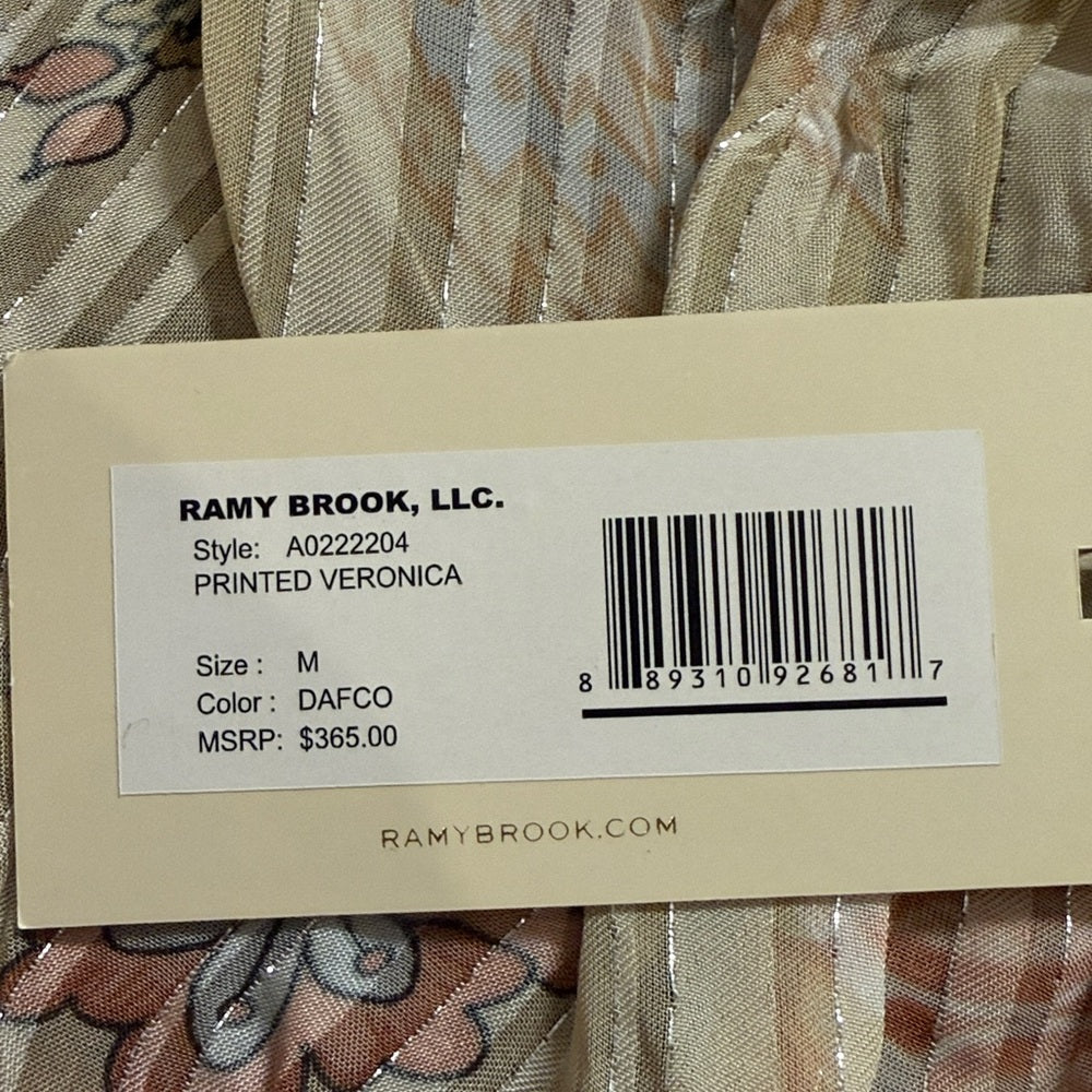 NWT Ramy Brook Floral Ruffle Blouse in Yellow and Orange Size Medium