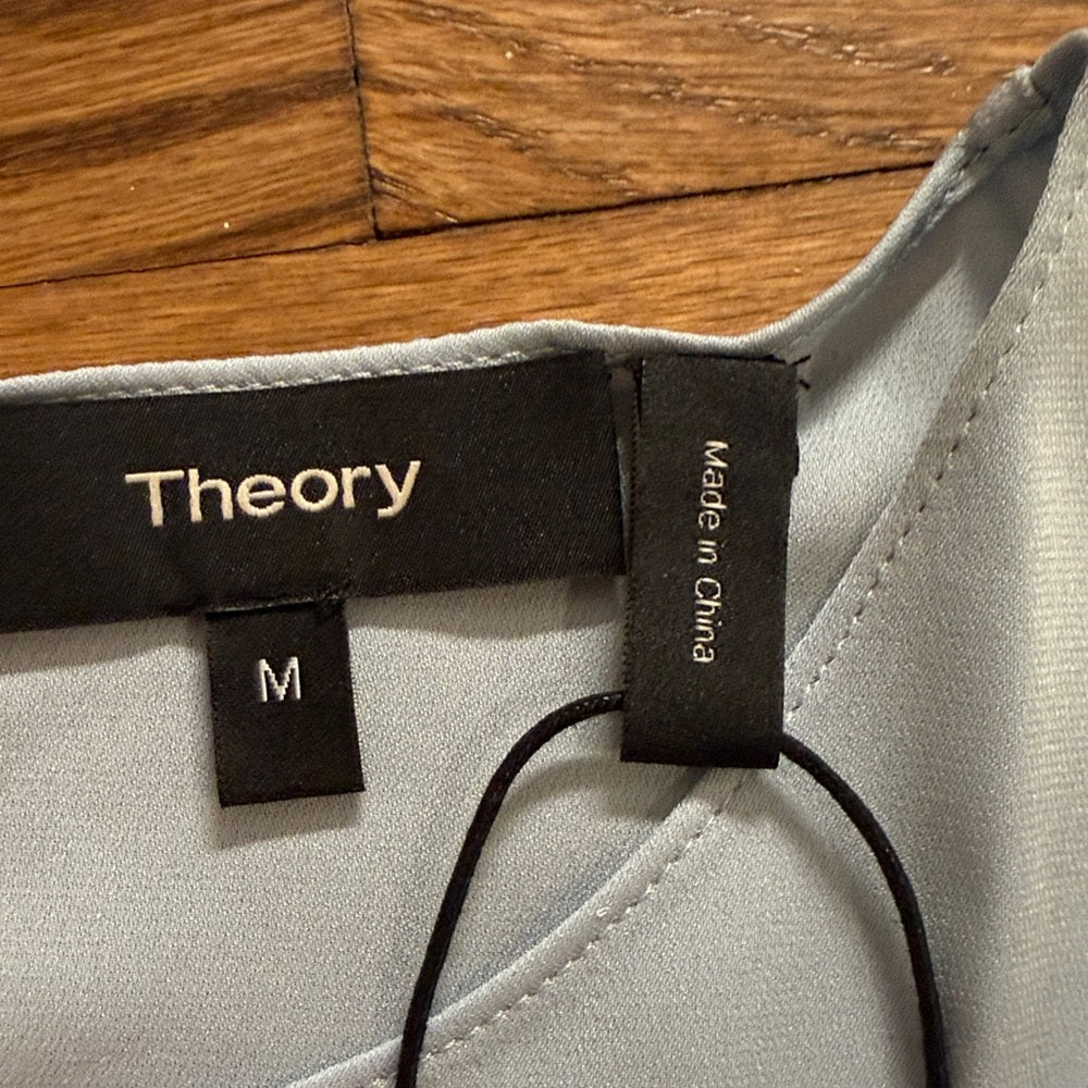 NWT Theory Light Gray/Blue Sleeveless Blouse Size Medium