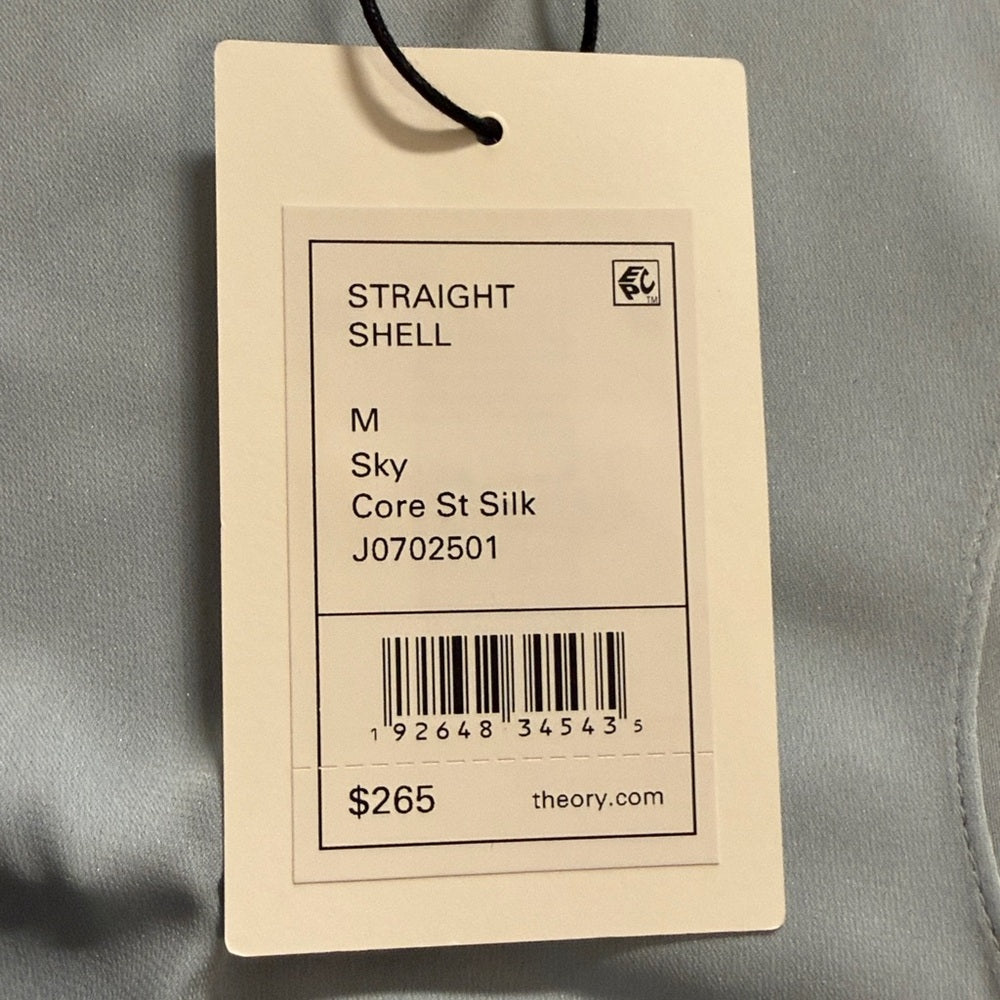 NWT Theory Light Gray/Blue Sleeveless Blouse Size Medium