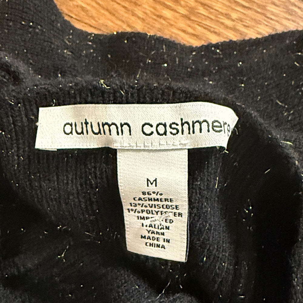 NWT Women’s Autumn Cashmere Black Knit Top Size Medium