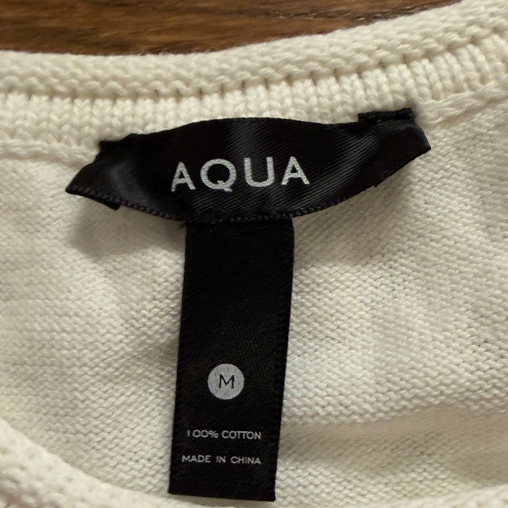 NWT Aqua Cream Textured Sleeveless Mini Dress Size Medium