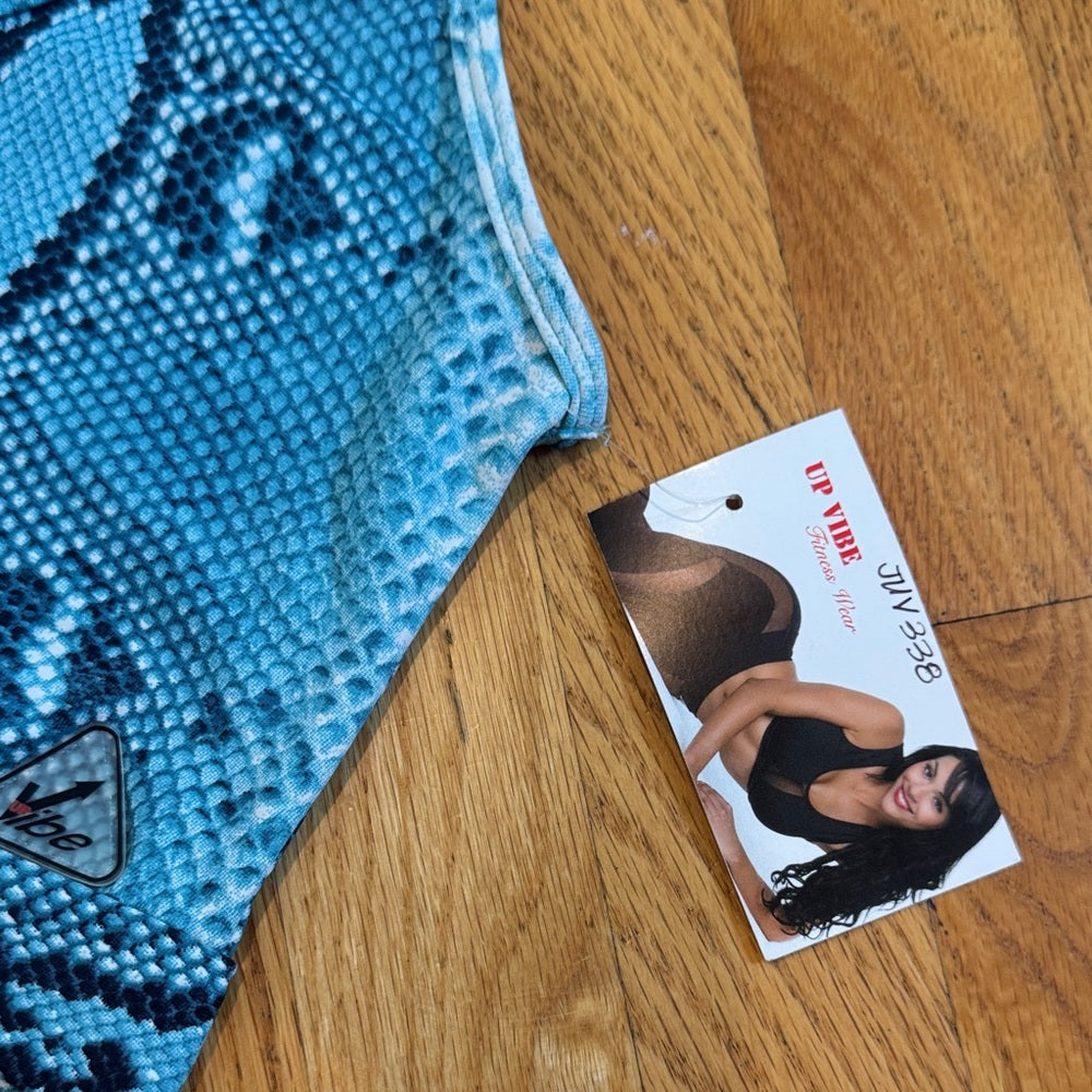 NWT Up Vibe Blue Snake Print Activewear Set One Size