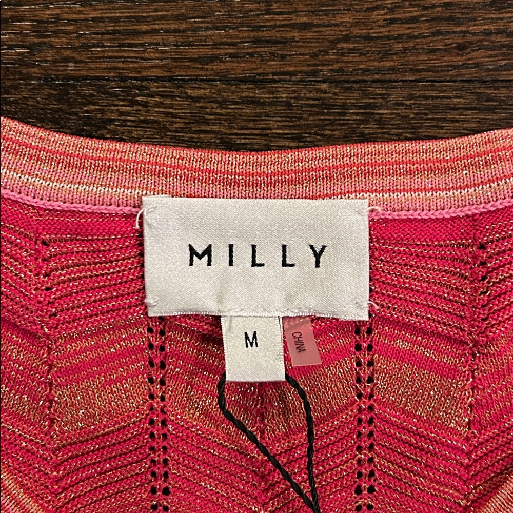 NWT Milly Women’s Vibrant Chevron Knit Fitted Dress Size Medium