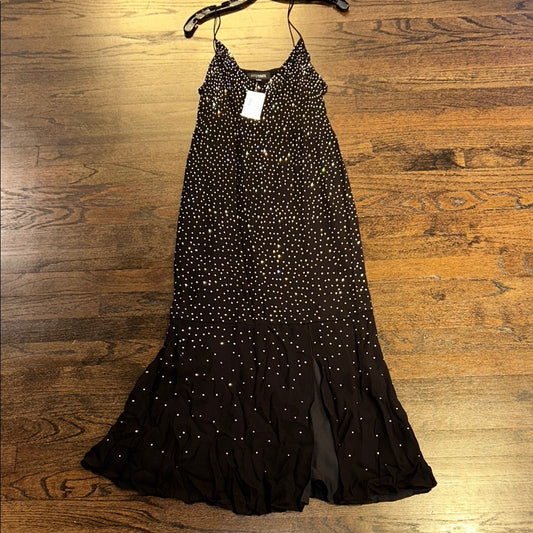 NWT Intermix Women’s Black Rhinestone Evening Gown Size 14