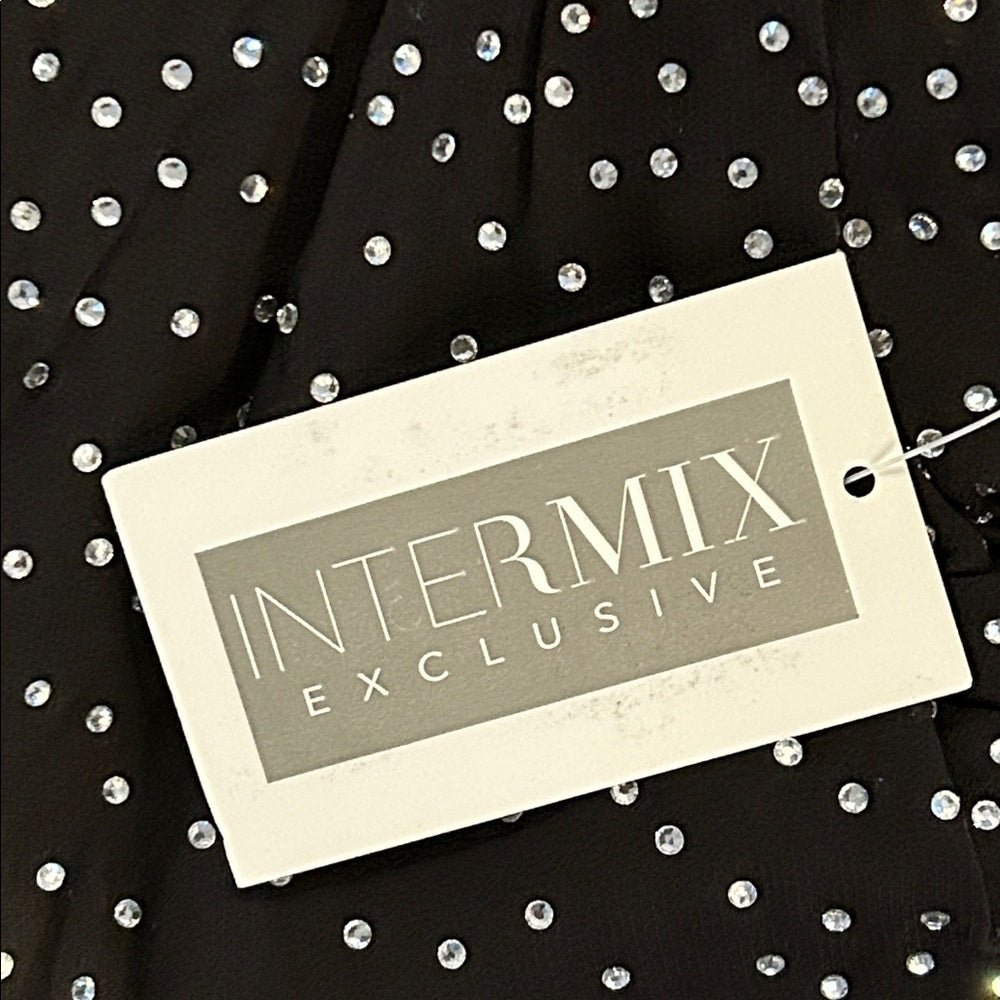 NWT Intermix Women’s Black Rhinestone Evening Gown Size 14