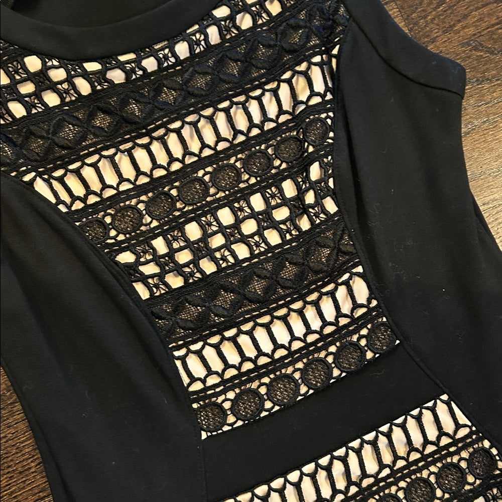 NWT Yoana Baraschi Women’s Elegant Black and White Patterned Dress Size 8