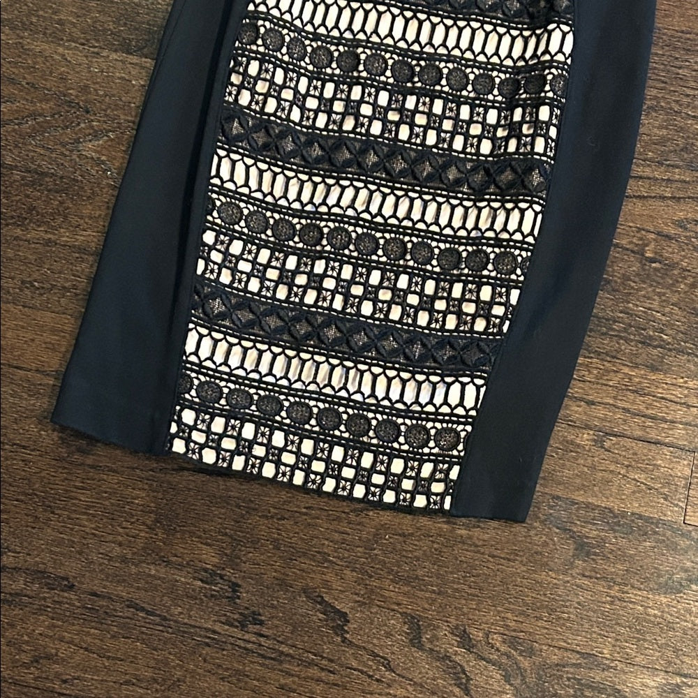 NWT Yoana Baraschi Women’s Elegant Black and White Patterned Dress Size 8