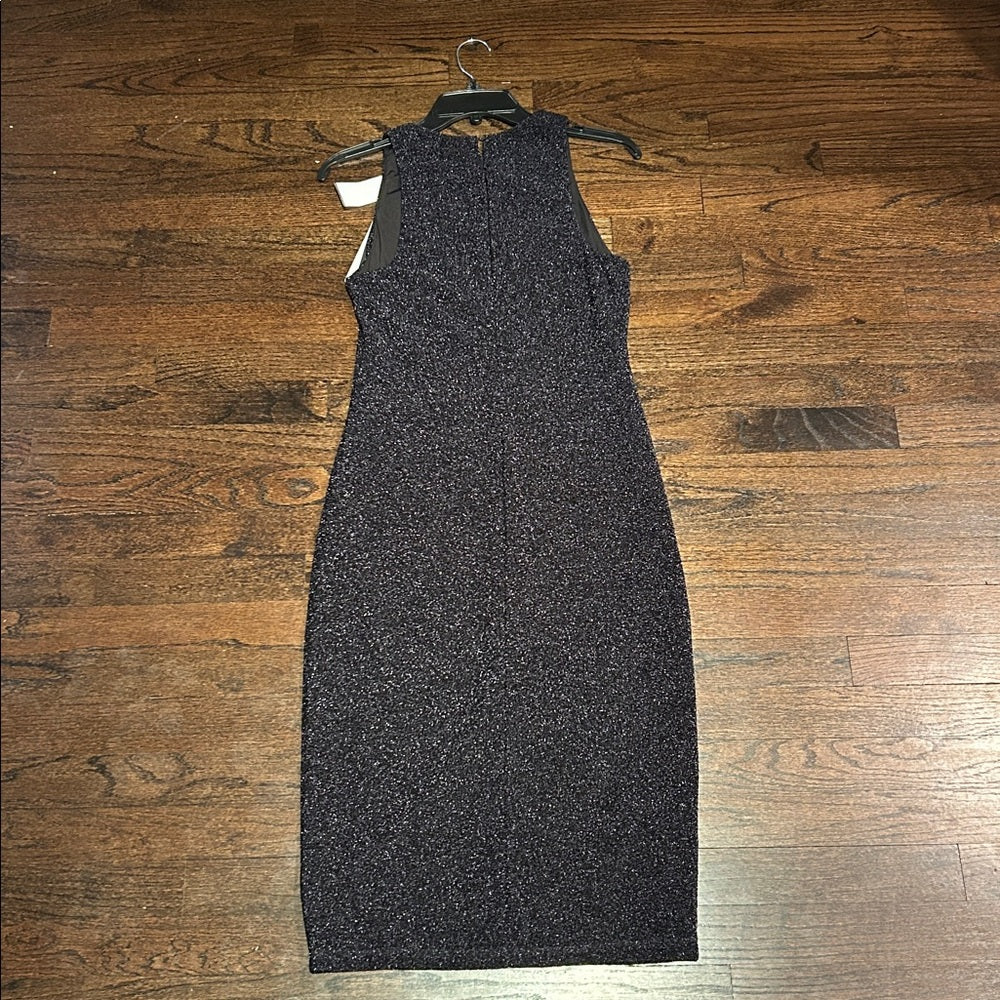 NWT Black Halo Women’s Elegant Black Sleeveless Shimmer Dress Size 8