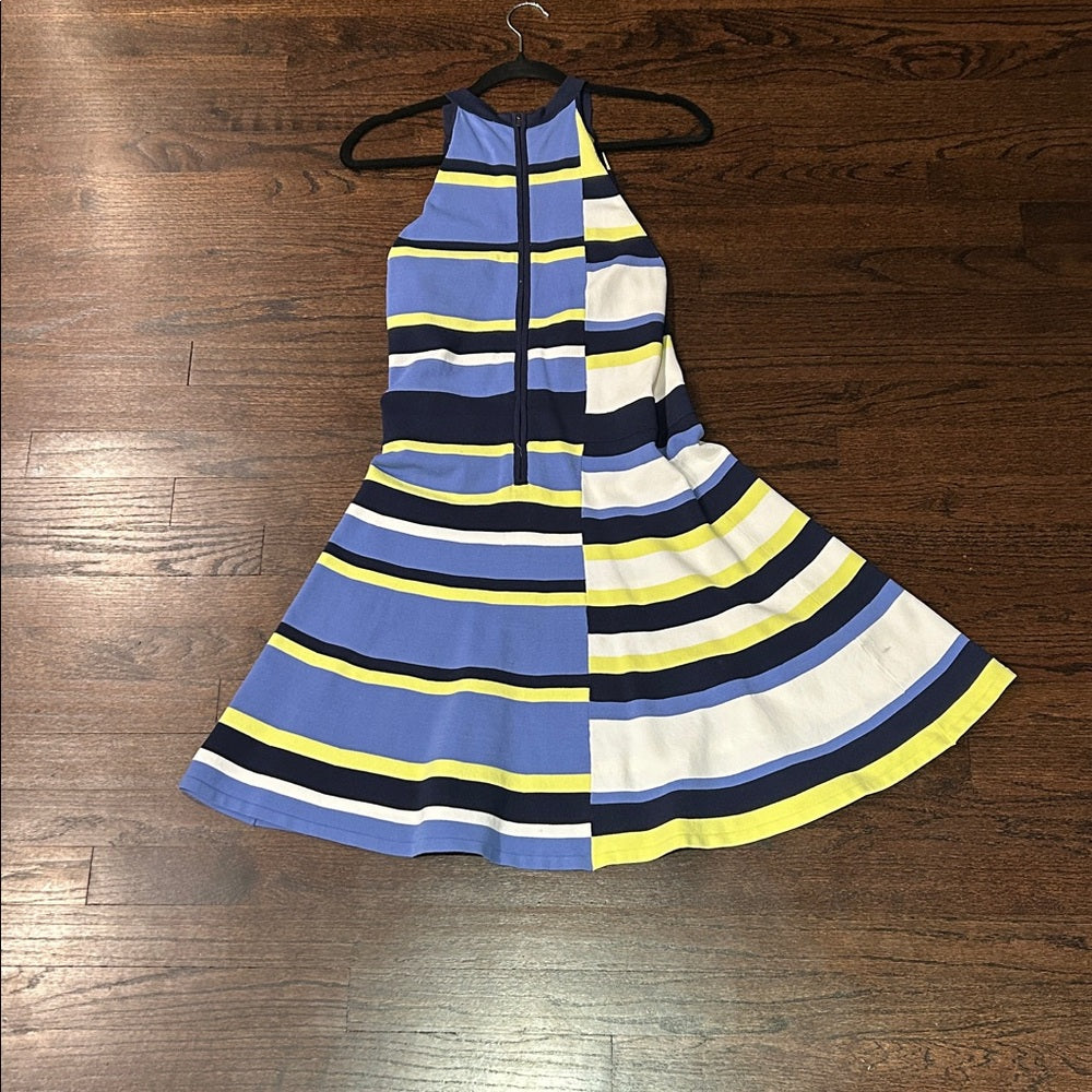Parker Women’s Striped Halter Dress in Blue and Yellow Size Medium