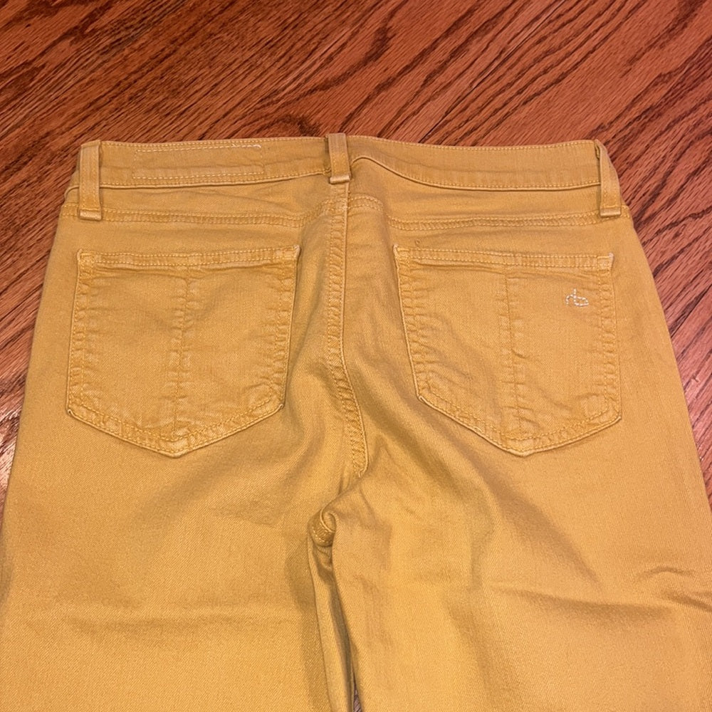 Rag & Bone Woman’s Mustard Zipper Capri Jeans Size 26