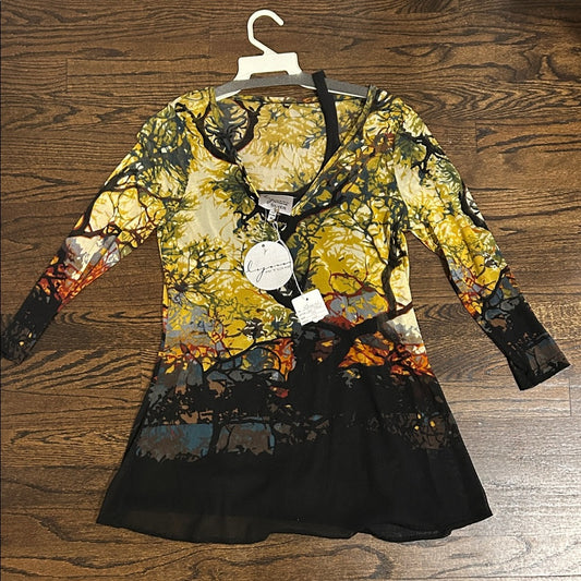 NWT Lynn Ritchie Women’s Long Sleeve Blouse with Nature Print Size Medium