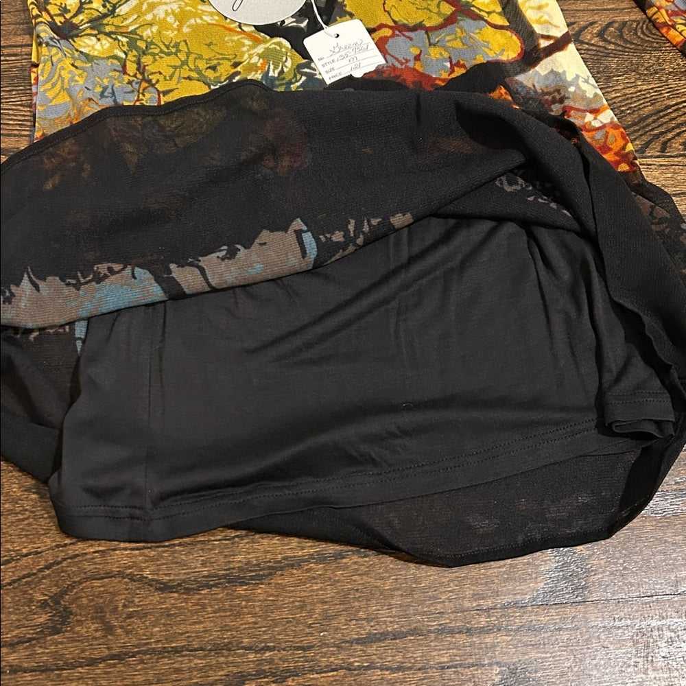 NWT Lynn Ritchie Women’s Long Sleeve Blouse with Nature Print Size Medium