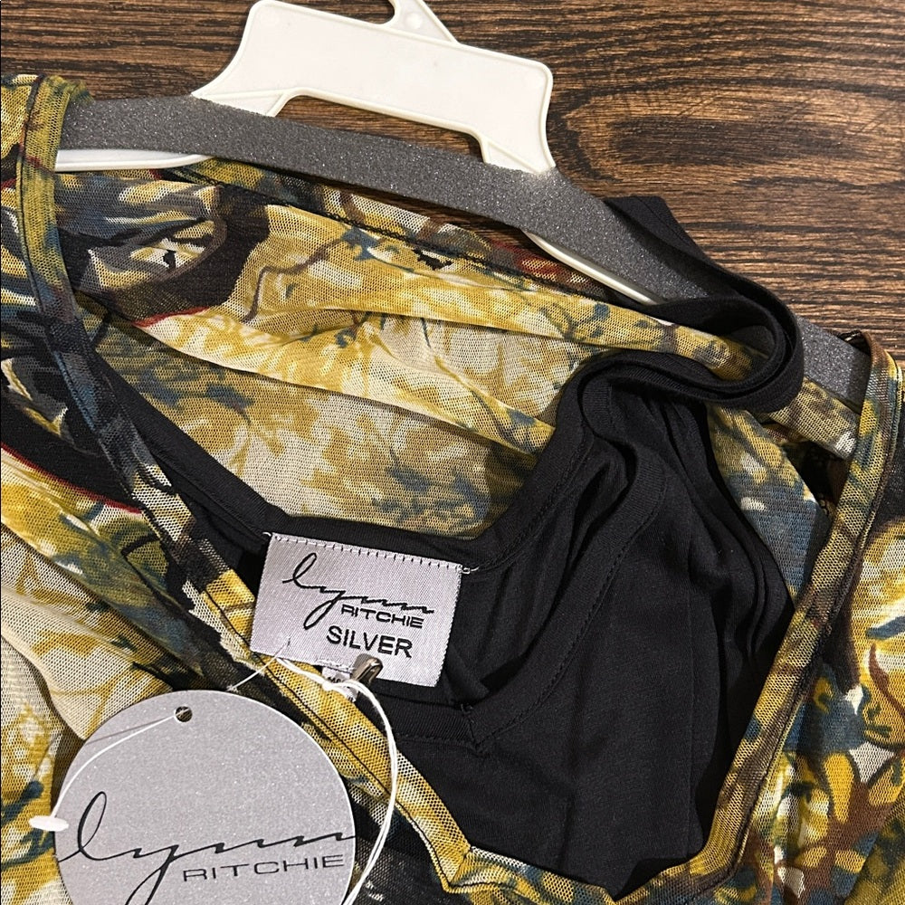 NWT Lynn Ritchie Women’s Long Sleeve Blouse with Nature Print Size Medium