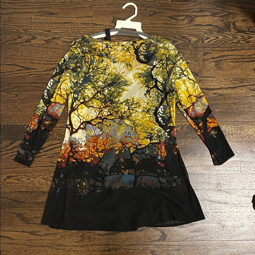 NWT Lynn Ritchie Women’s Long Sleeve Blouse with Nature Print Size Medium