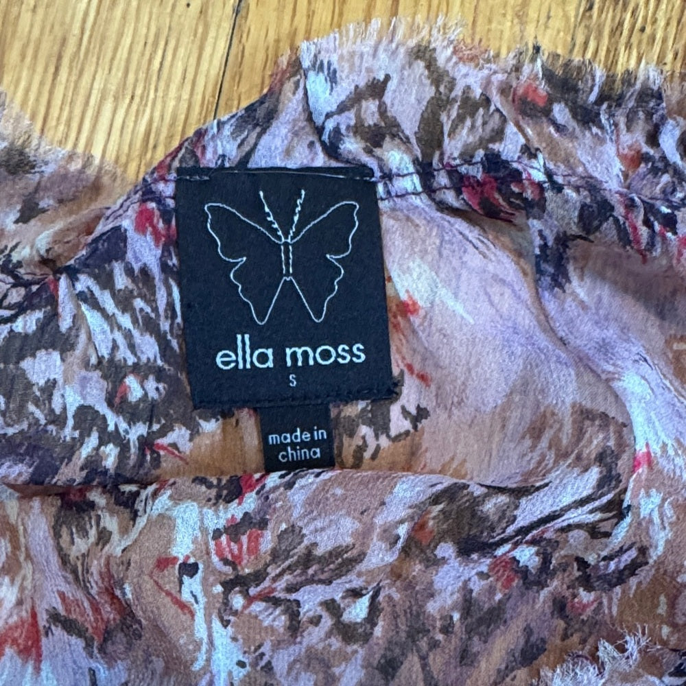 NWT Ella Moss Abstract Print Blouse - Purple and Brown Womens Small