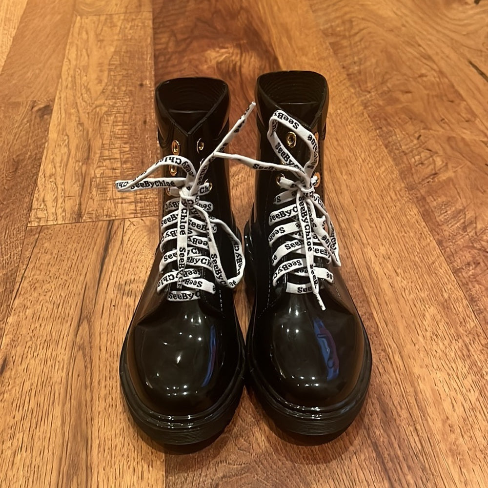 See By Chloe Woman’s Black Lace Up Boots Size 36