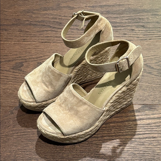 Stuart Weitzman Tan Suede Wedge Sandals Size 6