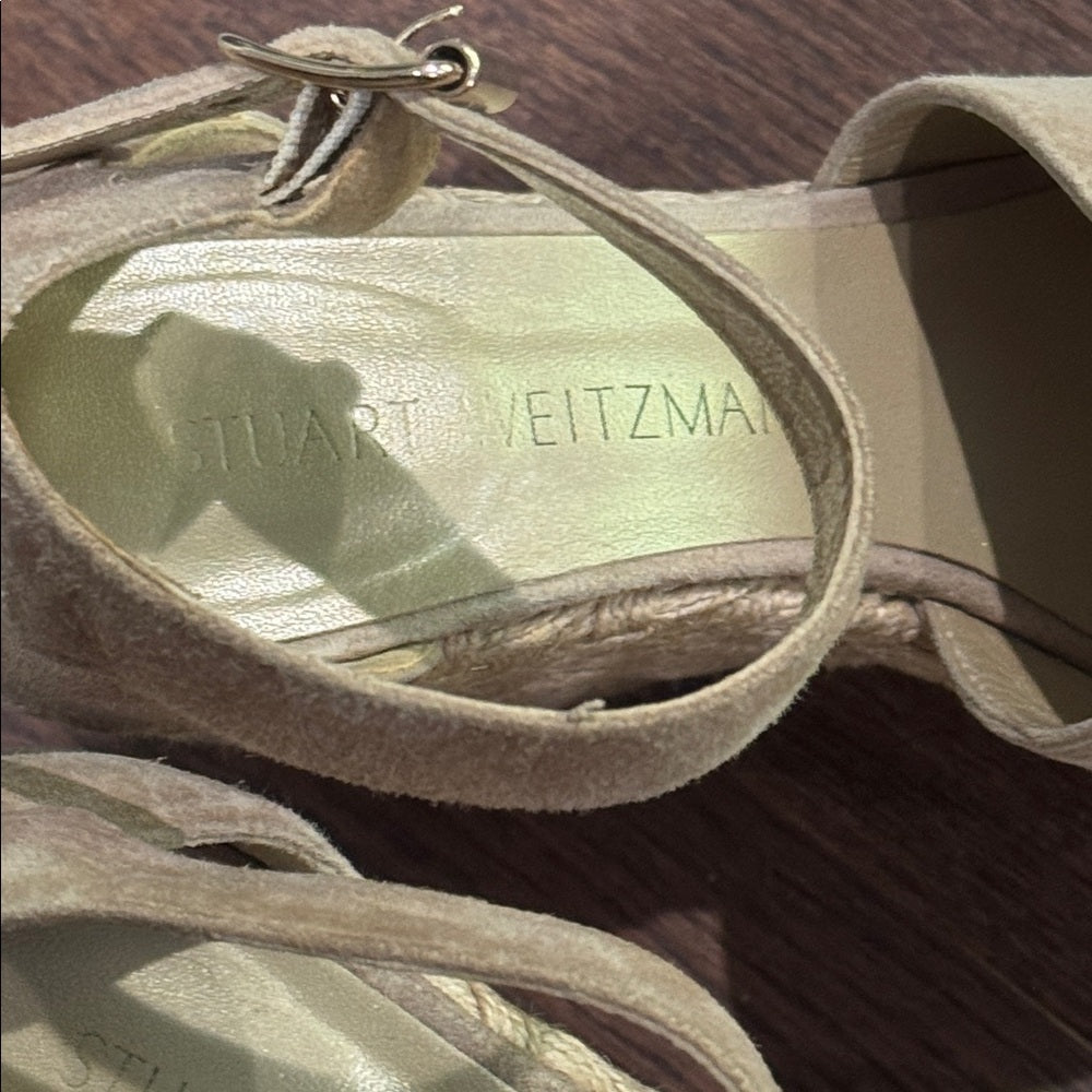 Stuart Weitzman Tan Suede Wedge Sandals Size 6
