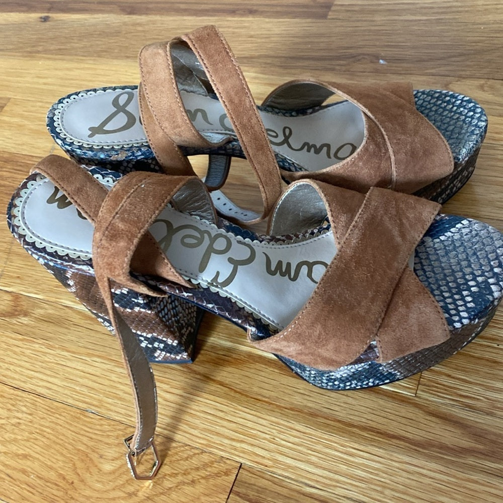 Sam Edelman Women’s Snakeskin Lace Up Heels Size 7.5