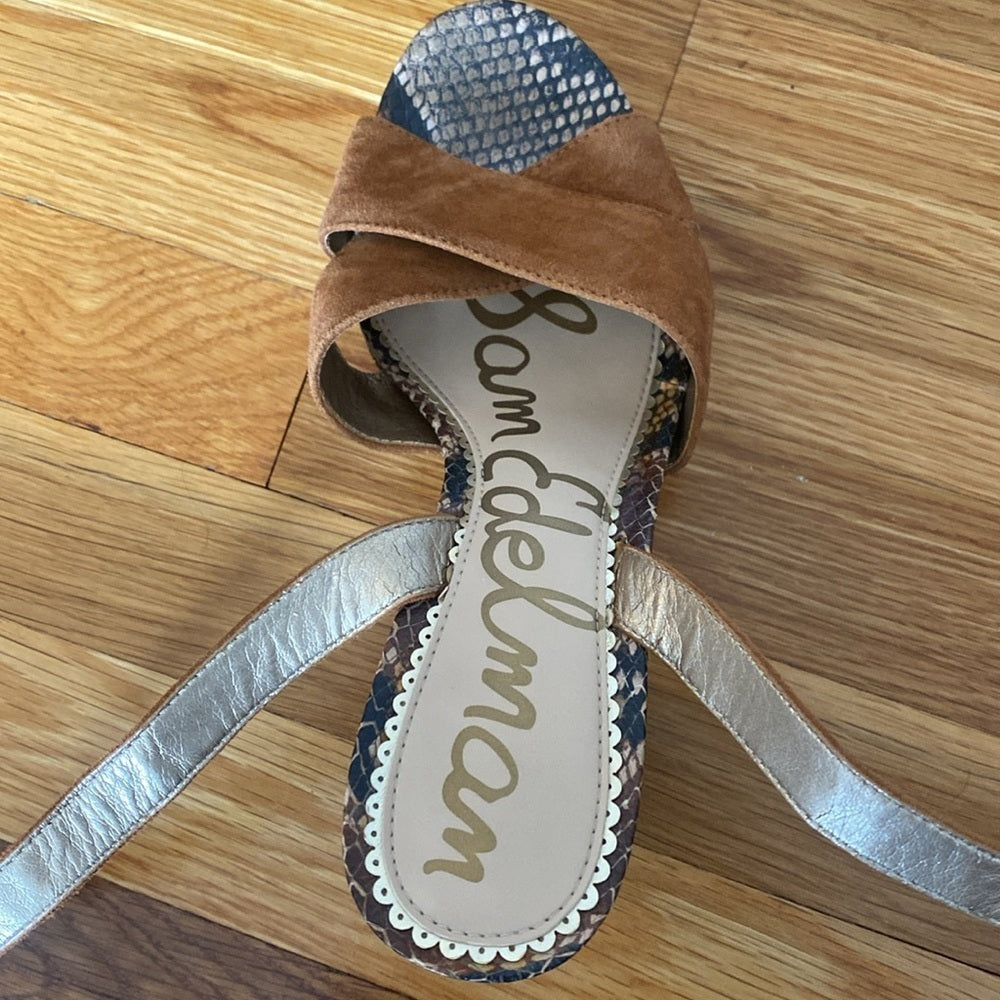 Sam Edelman Women’s Snakeskin Lace Up Heels Size 7.5