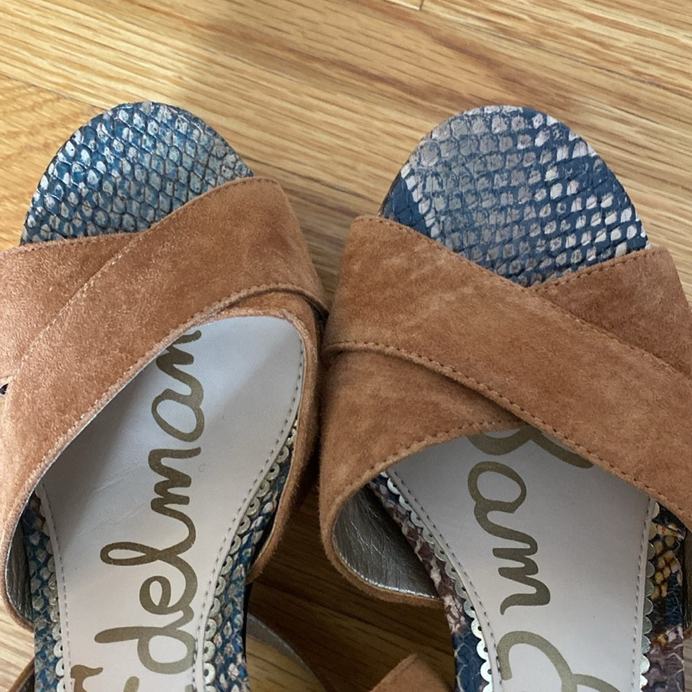 Sam Edelman Women’s Snakeskin Lace Up Heels Size 7.5