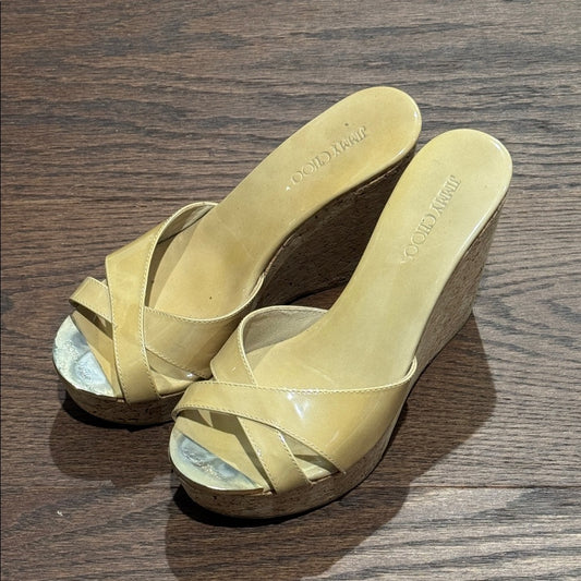 Jimmy Choo Yellow/Mustard Wedge Sandals Size 36/6