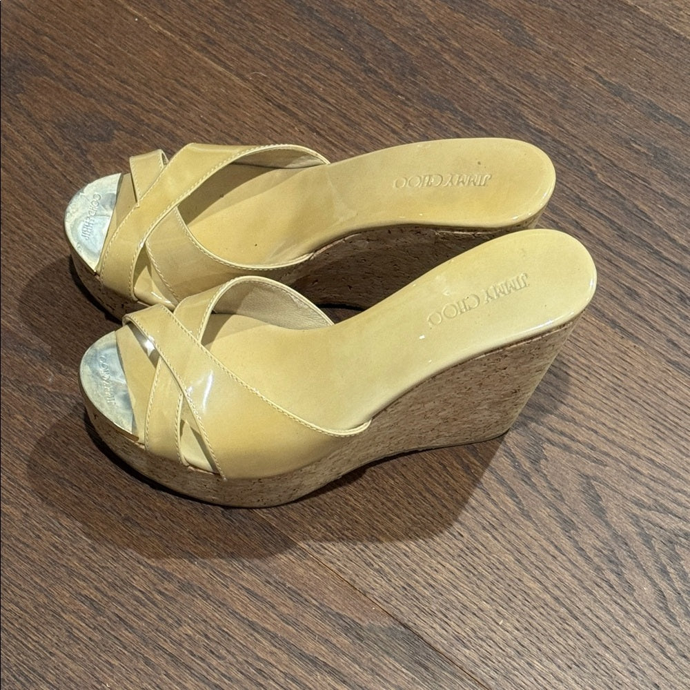 Jimmy Choo Yellow/Mustard Wedge Sandals Size 36/6