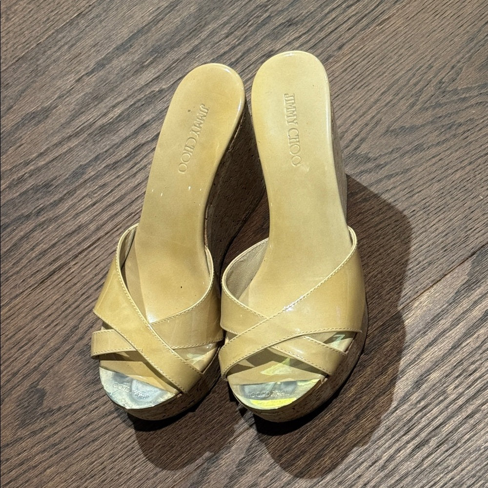 Jimmy Choo Yellow/Mustard Wedge Sandals Size 36/6