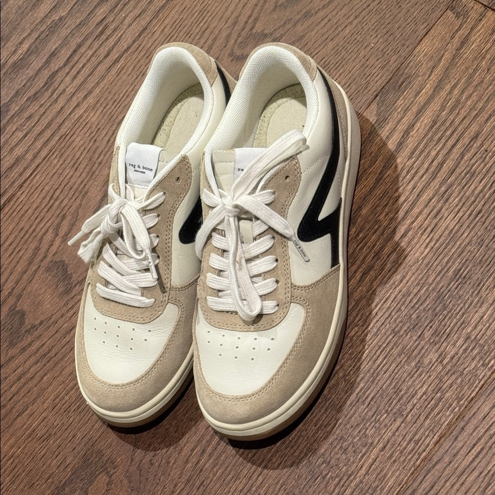 Rag & Bone Retro Court Sneakers Dove/Sand Size 6.5
