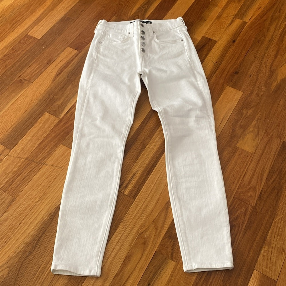 Veronica Beard Women’s White Debbie Ankle Skinny High Waisted Jeans Size 27