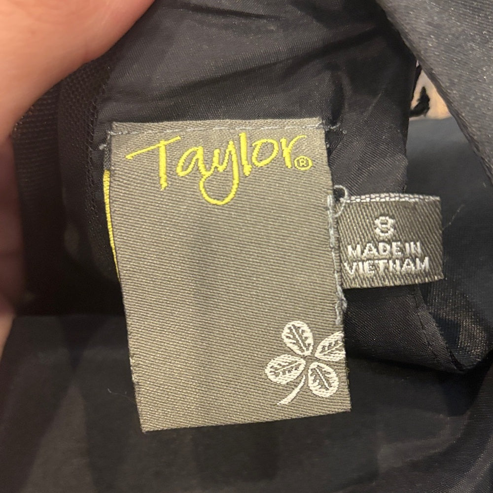 NWT Taylor Women’s Black Dress with Sequin Hem Size 8