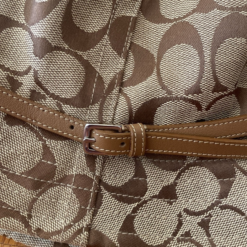 Coach Women’s Tan Logo Bucket Hat OS