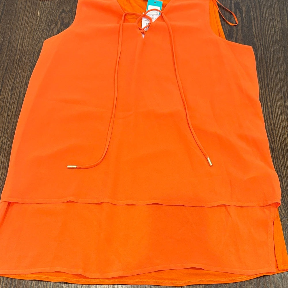NWT Michael Kors Women’s Orange Sleeveless Blouse Size Small
