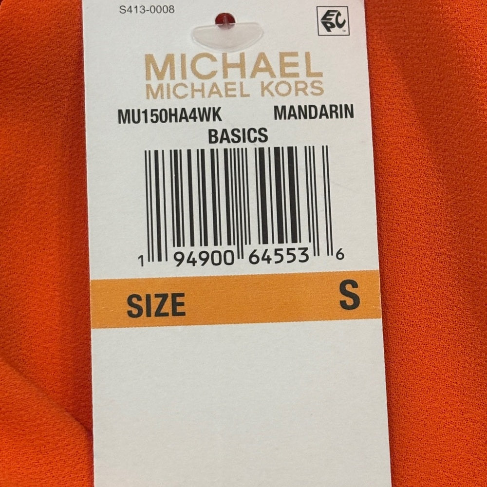 NWT Michael Kors Women’s Orange Sleeveless Blouse Size Small