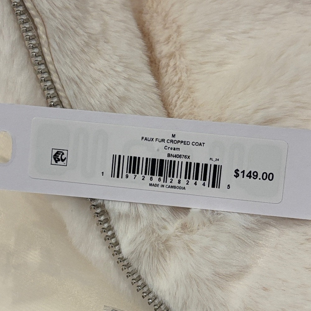 NWT Steve Madden Women’s Soft Cream Teddy Jacket Size Medium