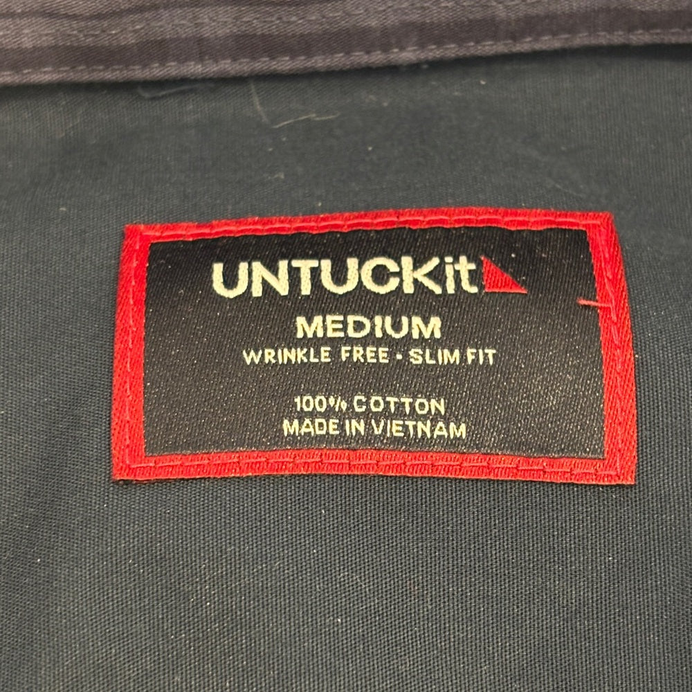 NWT UNTUCKit Men’s Dark Blue Casual Button Down Shirt Size Medium