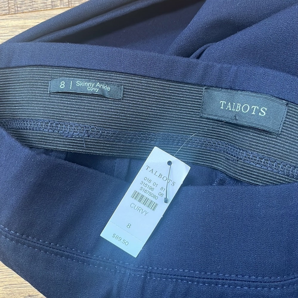 NWT Talbots Woman’s Curvy Skinny Ankle Pants Size 8