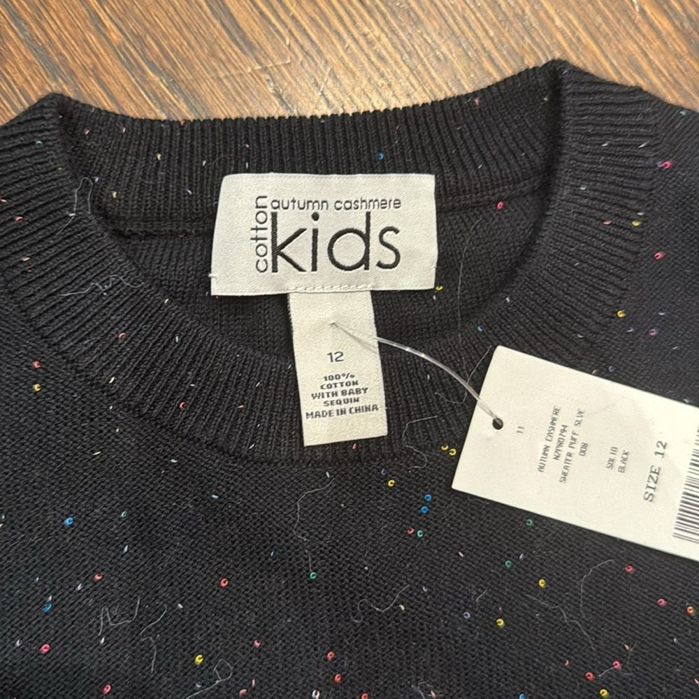 NWT Autumn Casere Girls Puff Sweater Sleeve - Size 12