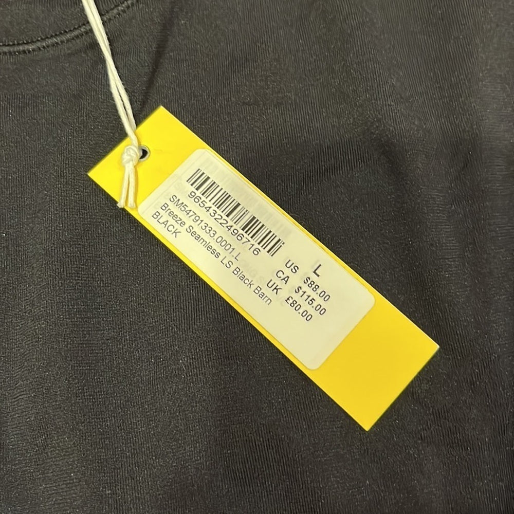 NWT Yellow By Soulcycle Women’s Breeze Seamless Black Long Sleeve Size L