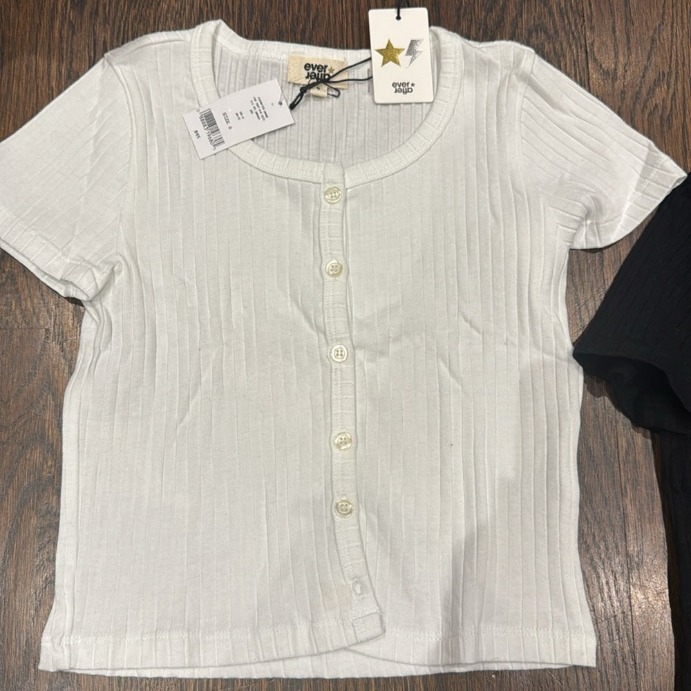 NWT BUNDLE Ever After Button Up Short Sleeve Tee Shirts - Size 8
