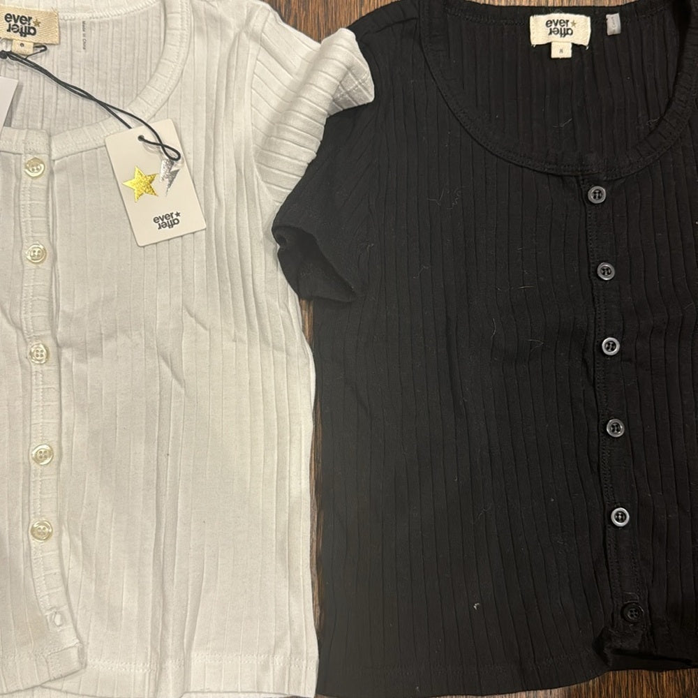 NWT BUNDLE Ever After Button Up Short Sleeve Tee Shirts - Size 8