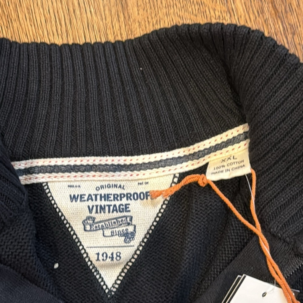 NWT Weatherproof Vintage Men’s Sweater Blue Red and White Size XXL
