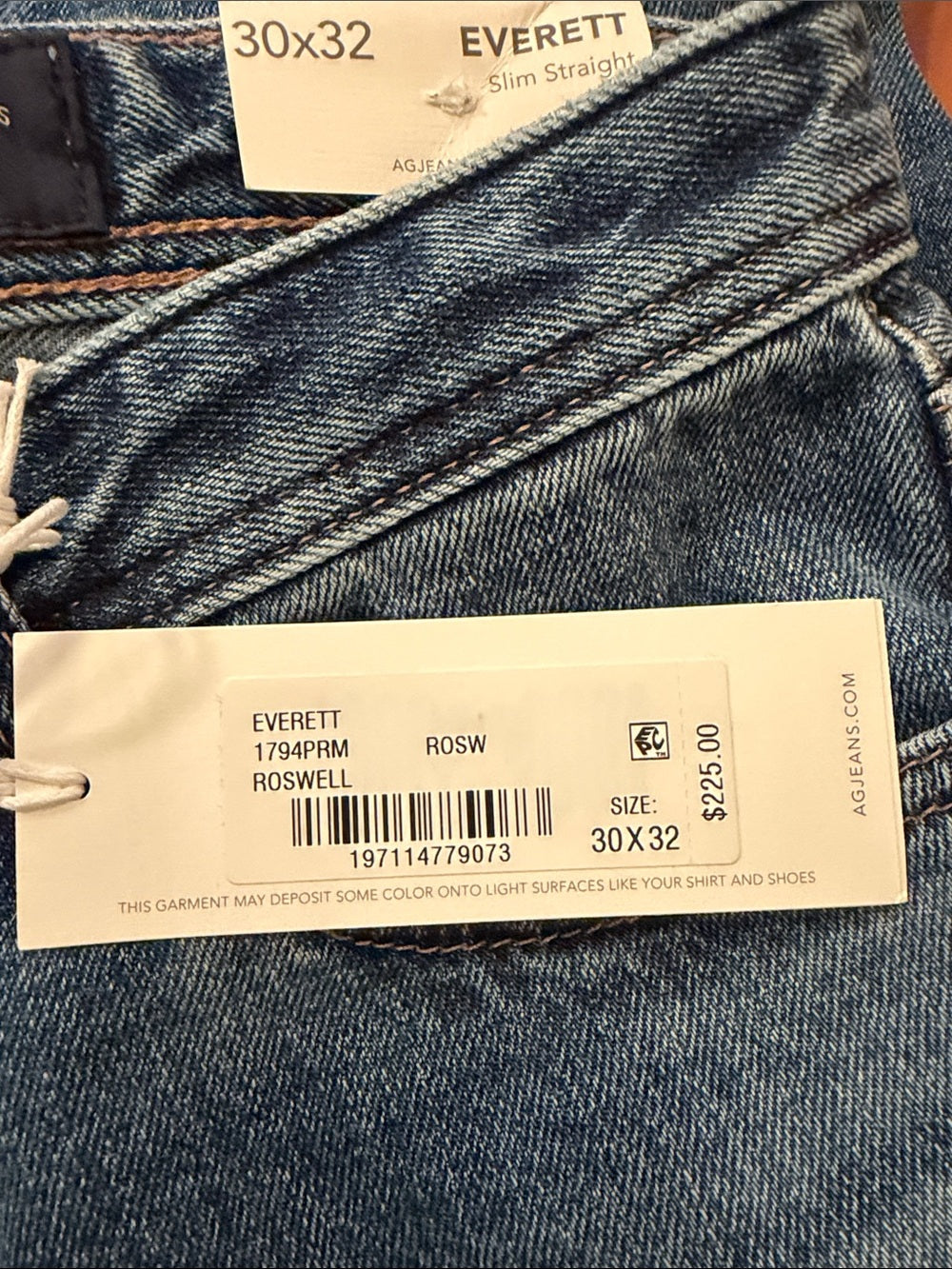 NWT Adriano Goldschmied Women's High-Rise Straight Leg Jeans Size 30x32
