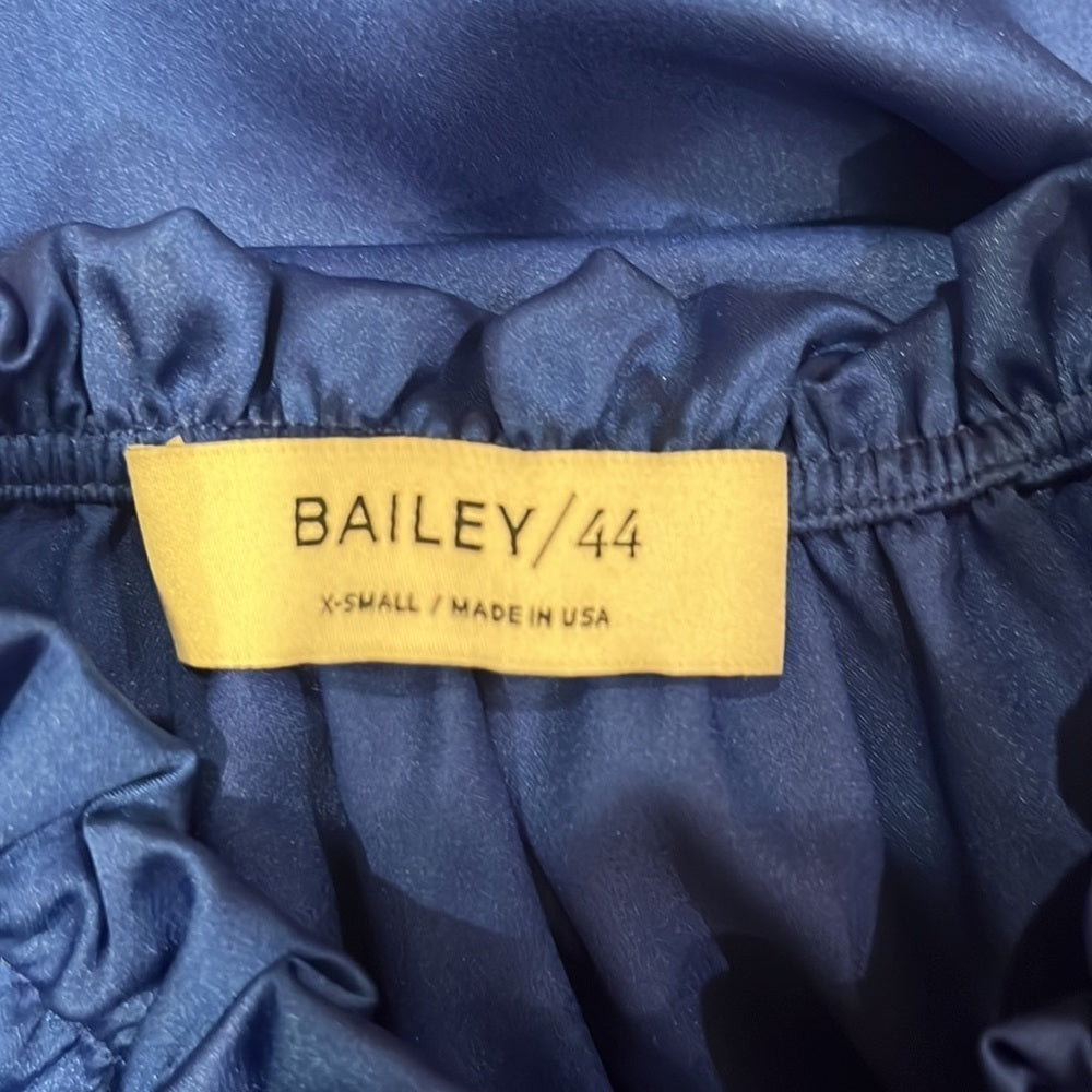NWT Bailey / 44 Woman’s Ruffle Neck Blue Top Size XS