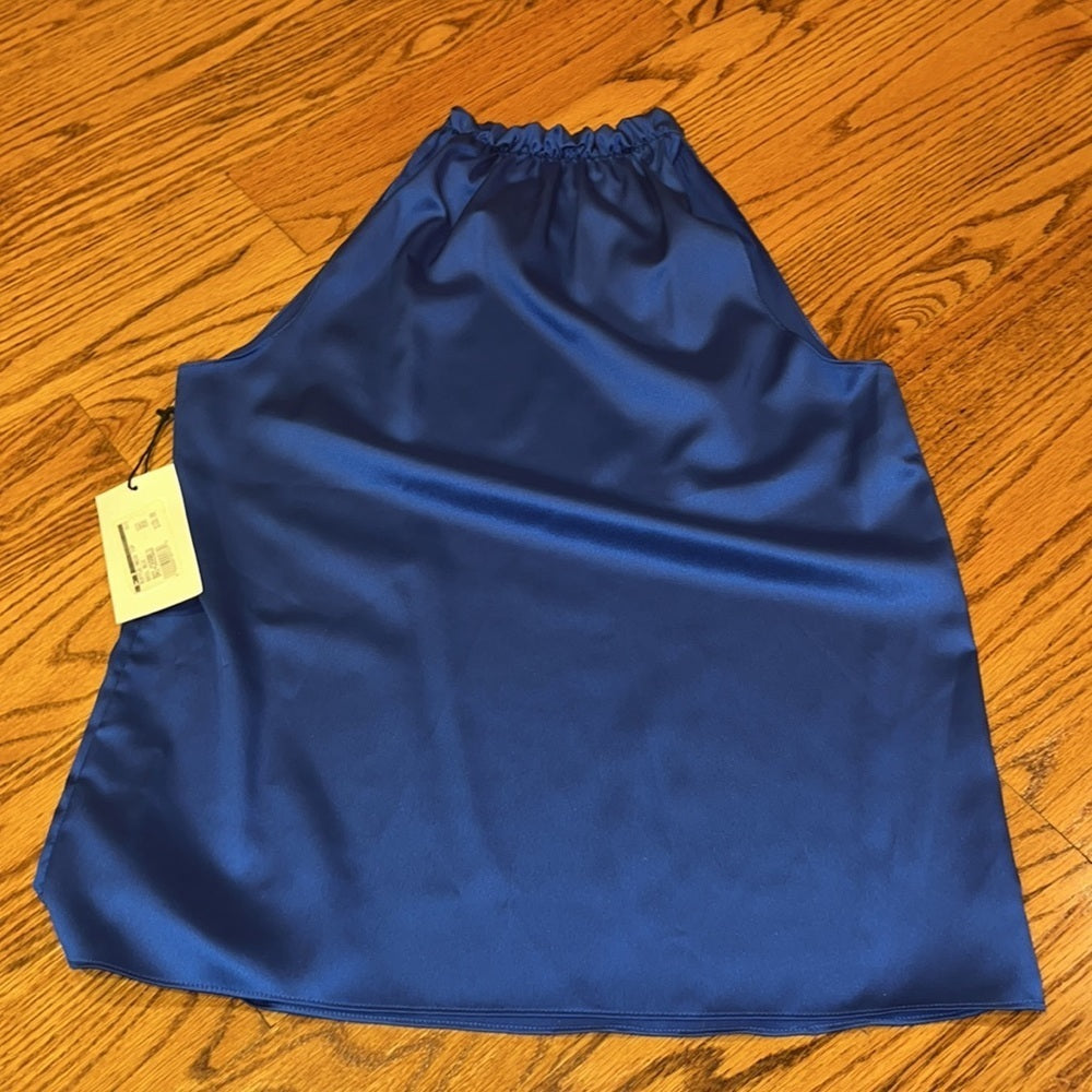 NWT Bailey / 44 Woman’s Ruffle Neck Blue Top Size XS