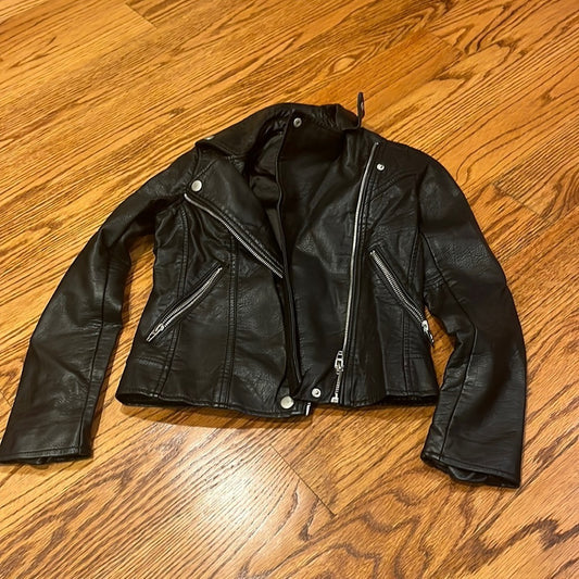 Blank NYC Girl’s Black Faux Leather Jacket Size S
