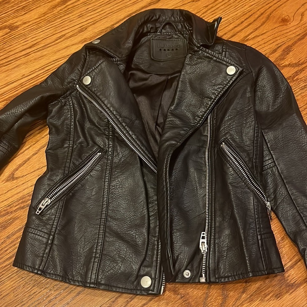 Blank NYC Girl’s Black Faux Leather Jacket Size S