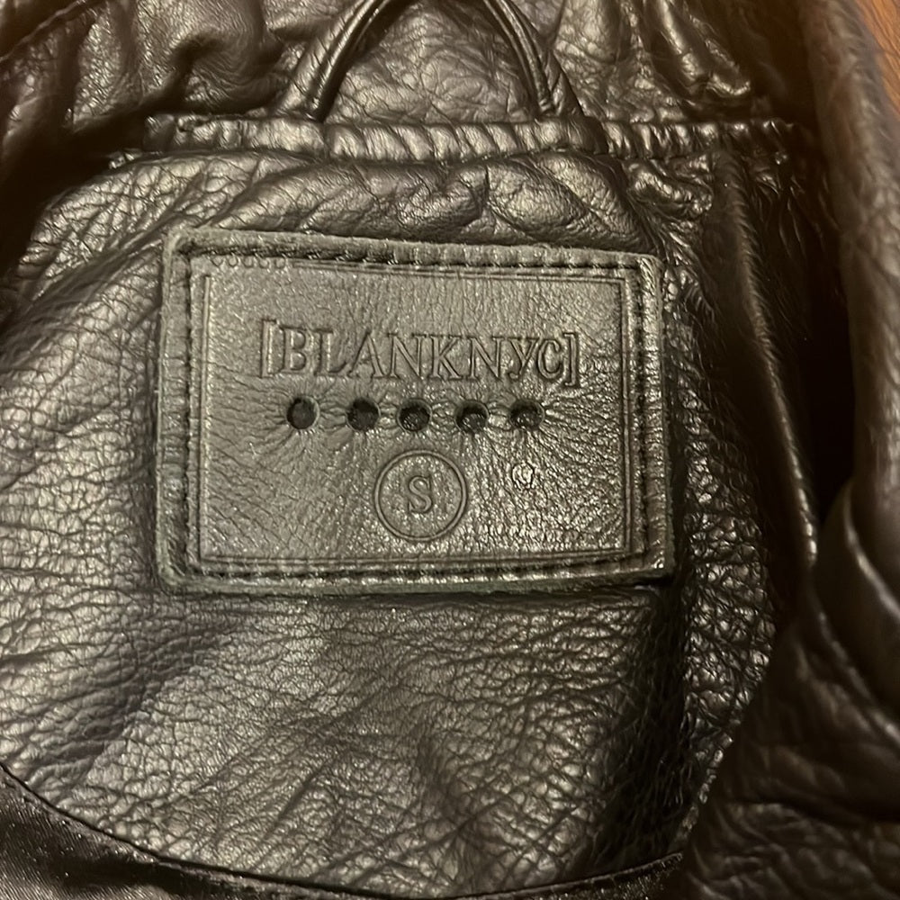 Blank NYC Girl’s Black Faux Leather Jacket Size S