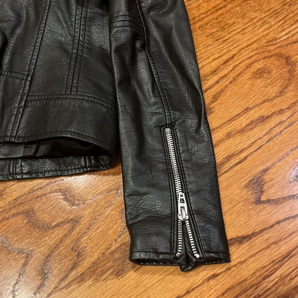 Blank NYC Girl’s Black Faux Leather Jacket Size S
