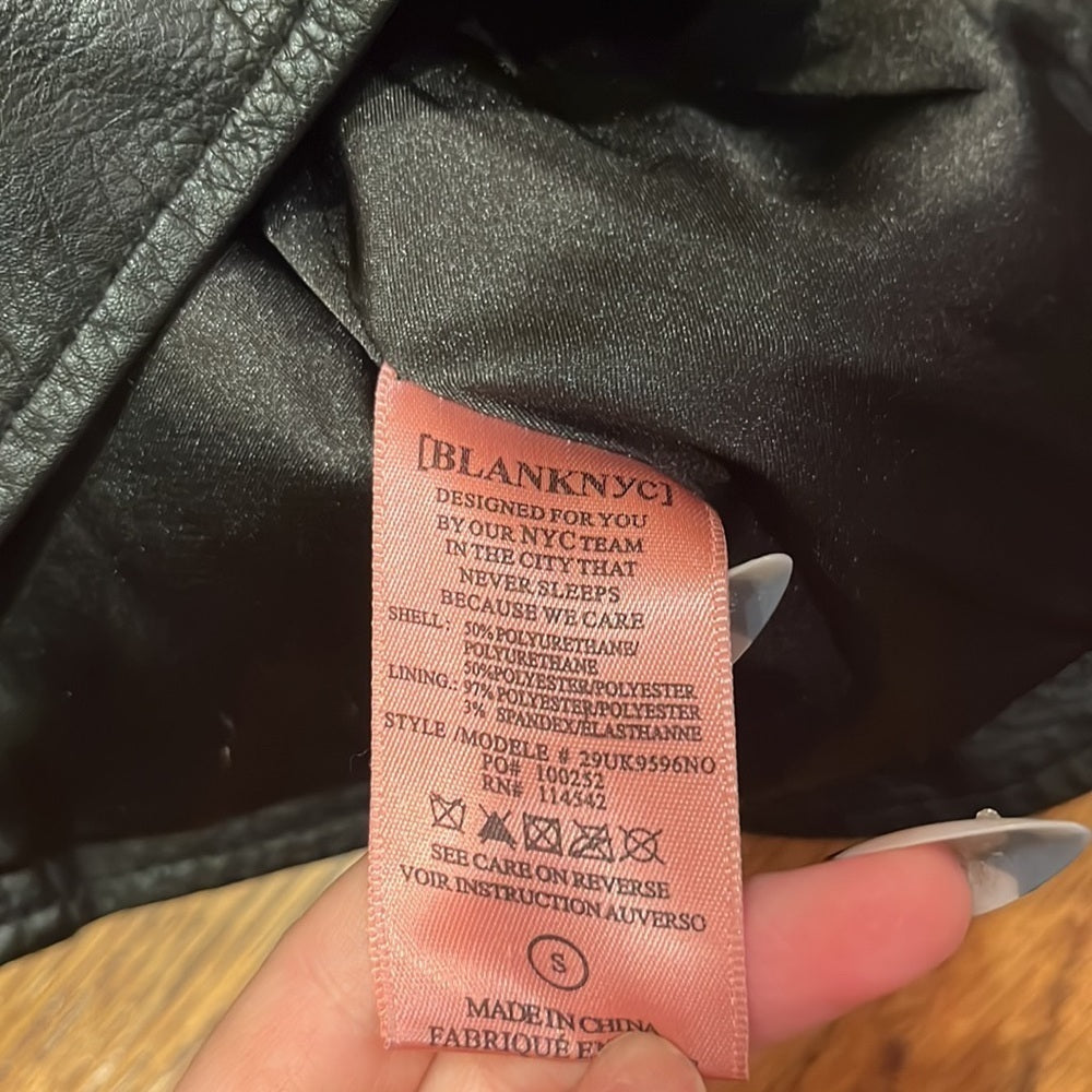 Blank NYC Girl’s Black Faux Leather Jacket Size S